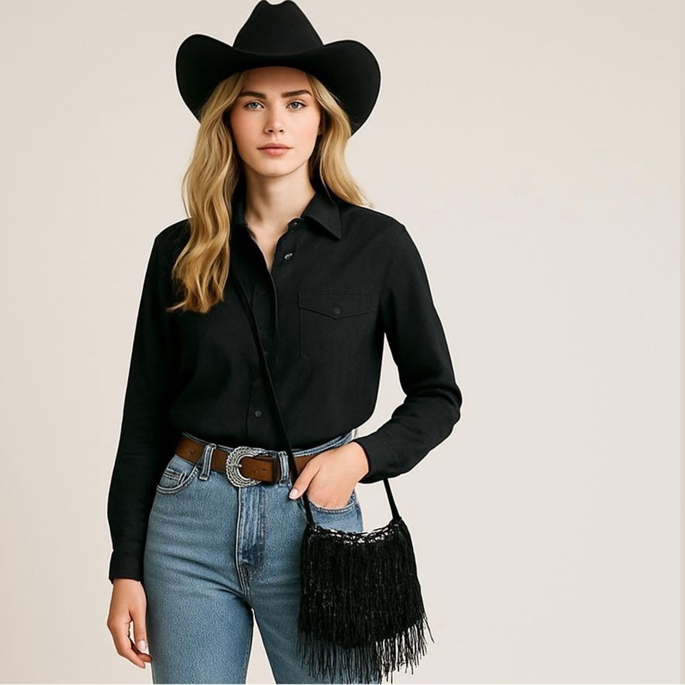 Black Beaded Fringe Crossbody Bag Sequins Vintage - Picture 5 of 7